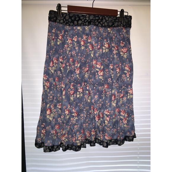 Y2K Custo Barcelona Pleated Floral Grunge Skirt Size 36 - Picture 2 of 5